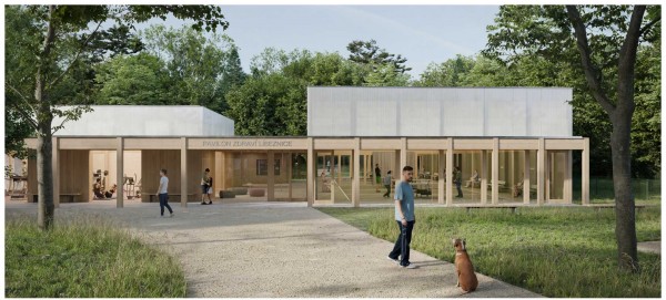 vítězný soutěžní návrh na Sportovní pavilon