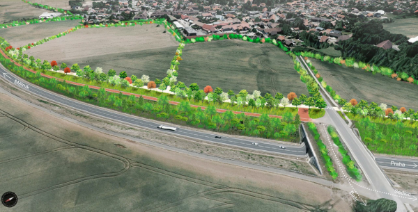 Zelený pás kolem obce